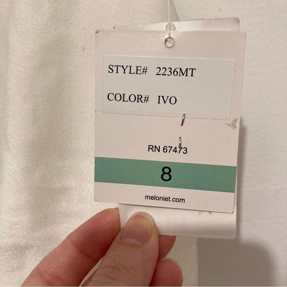 Melonie T Ivory Dress Women’s Size 8 Cowl Neck Flowy Silky Elegant NWT - Picture 7 of 15